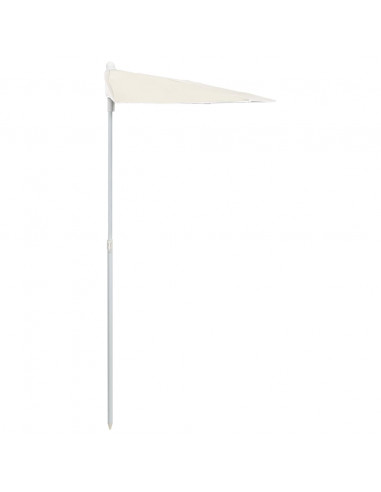 Ombrellone Semicircolare da Giardino con Palo 180x90 cm Sabbia