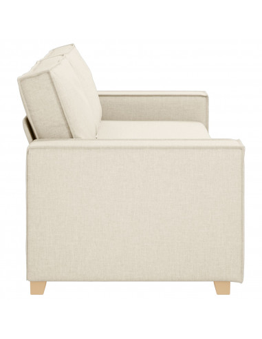 Divano Chair vitaXL in Lino 59 cm Beige Tessuto e Legno Divano 3 posti