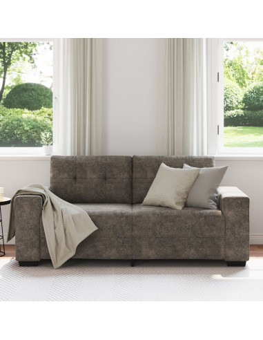 Marrone Pelle Sintetica Grande Durevole Divano Rettangolare