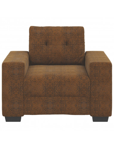 Marrone Poliestere Media Molti Posti Poltrona Rettangolare