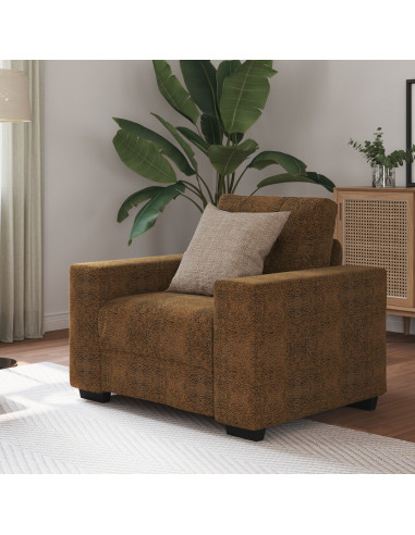 Marrone Poliestere Media Molti Posti Poltrona Rettangolare