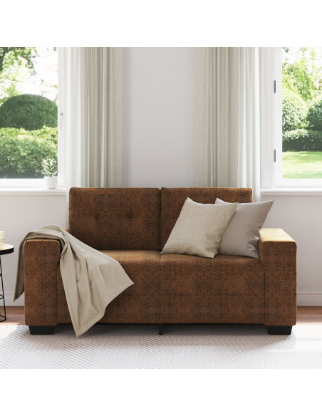Marrone Tessuto, Legno Media Durevole Divano Loveseat