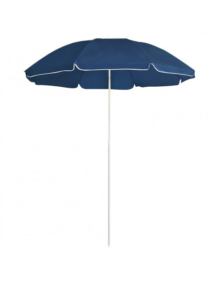 Ombrellone da Esterni con Palo in Acciaio Blu 180 cm