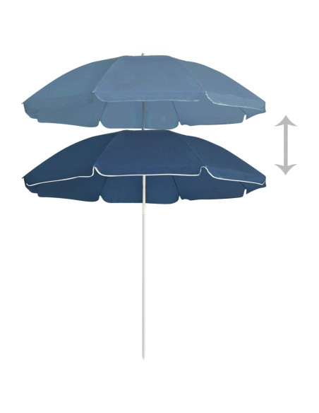 Ombrellone da Esterni con Palo in Acciaio Blu 180 cm
