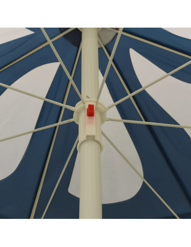 Ombrellone da Esterni con Palo in Acciaio Blu 180 cm