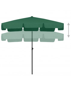 Ombrellone da Spiaggia Verde 200x125 cm 2