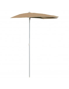 Ombrellone Semicircolare con Palo 180x90 cm Grigio Talpa
