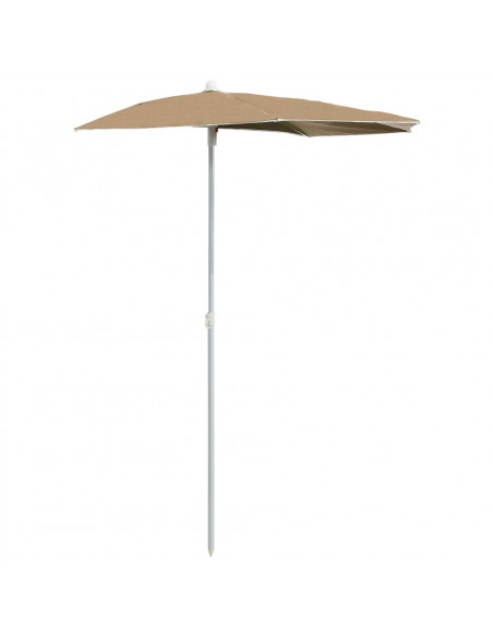 Ombrellone Semicircolare con Palo 180x90 cm Grigio Talpa