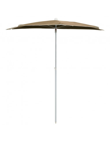 Ombrellone Semicircolare con Palo 180x90 cm Grigio Talpa