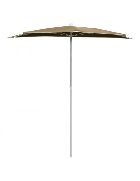Ombrellone Semicircolare con Palo 180x90 cm Grigio Talpa