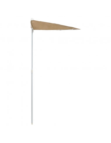 Ombrellone Semicircolare con Palo 180x90 cm Grigio Talpa