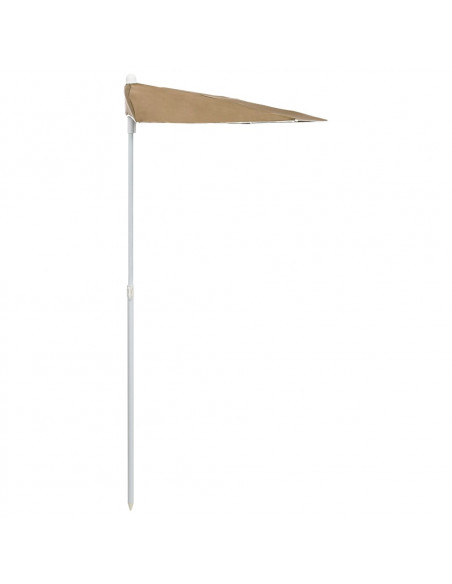 Ombrellone Semicircolare con Palo 180x90 cm Grigio Talpa