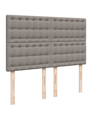 Struttura Letto Pouf con Materasso Tortora 140x190 cm Tessuto