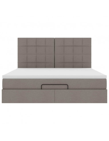 Struttura Letto Pouf con Materasso Tortora 160x200cm in Tessuto