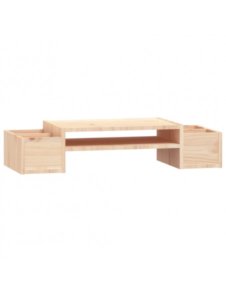 Supporto per Monitor 70x27,5x15cm in Legno Massello di Pino