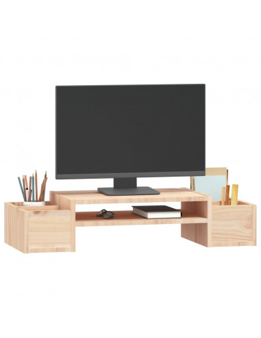 Supporto per Monitor 70x27,5x15cm in Legno Massello di Pino