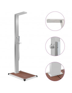 Doccia da Esterno con Piatto in WPC Acciaio Inossidabile