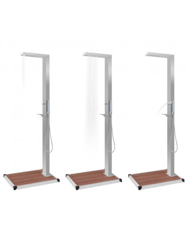 Doccia da Esterno con Piatto in WPC Acciaio Inossidabile