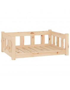 Cuccia per Cani 75,5x55,5x28 cm in Legno Massello di Pino