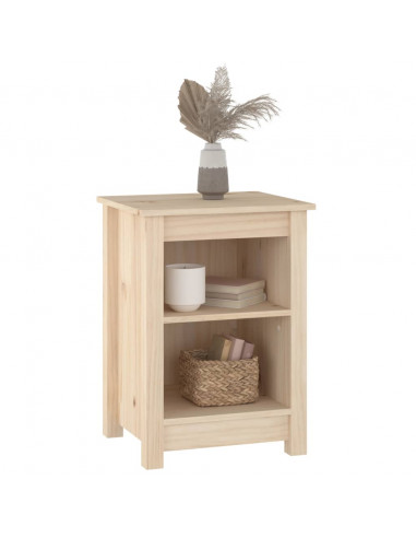 Comodini 2 pz Grigi 40x35x55 cm in Legno Massello di Pino