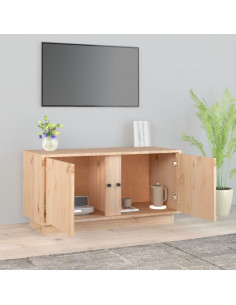 Mobile Porta TV 80x35x40,5 cm in Legno Massello di Pino 2