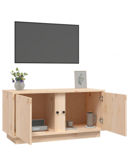 Mobile Porta TV 80x35x40,5 cm in Legno Massello di Pino