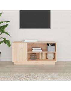 Mobile Porta TV 80x35x40,5 cm in Legno Massello di Pino 2