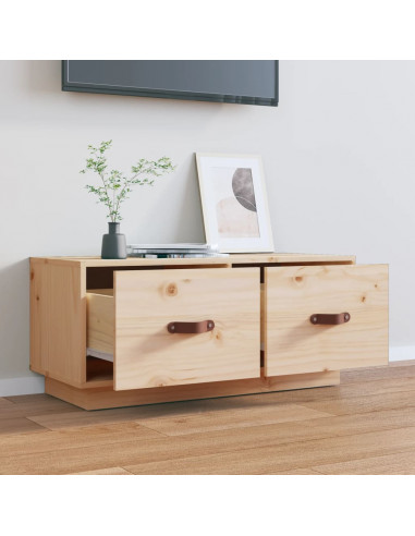 Mobile Porta TV 80x34x35 cm in Legno Massello di Pino
