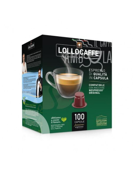 LOLLOCAFFE' MISCELA DECAFFEINATA 100 CAPSULE COMPATIBILI NESPRESSO