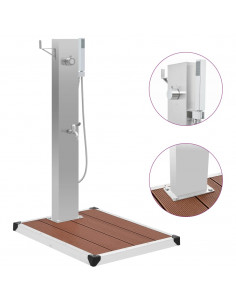 Doccia da Esterno con Piatto in WPC Acciaio Inossidabile