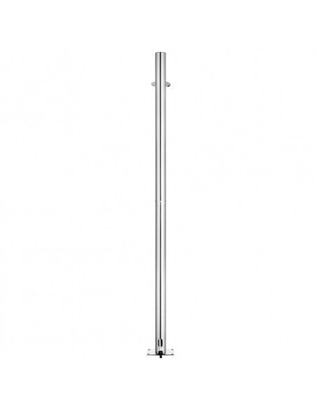 Doccia da Giardino con Base Marrone 220 cm in Acciaio Inox