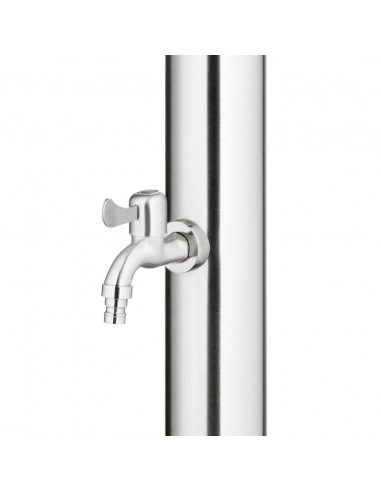 Doccia da Giardino con Base Marrone 220 cm in Acciaio Inox