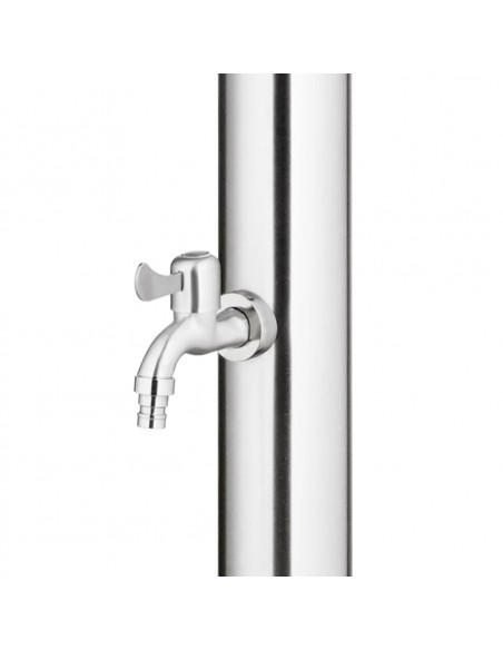 Doccia da Giardino con Base Marrone 220 cm in Acciaio Inox