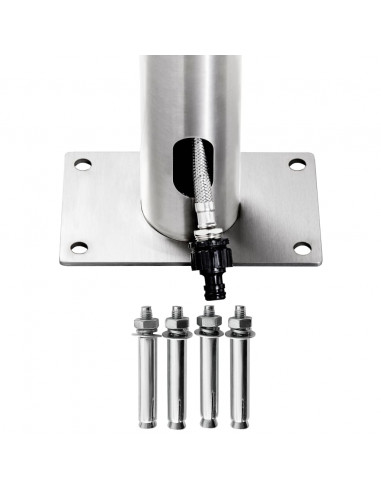 Doccia da Giardino con Base Marrone 220 cm in Acciaio Inox