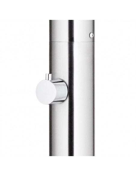 Doccia da Giardino con Base Marrone 220 cm in Acciaio Inox
