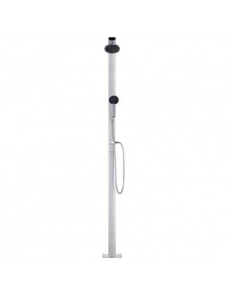 Doccia da Giardino con Base Marrone 220 cm in Alluminio