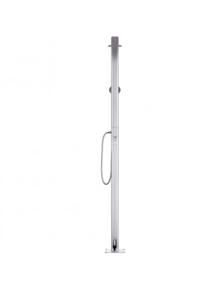 Doccia da Giardino con Base Marrone 220 cm in Alluminio