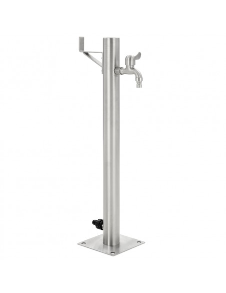 Fontanella a Colonna in Acciaio Inossidabile Rotonda 65 cm