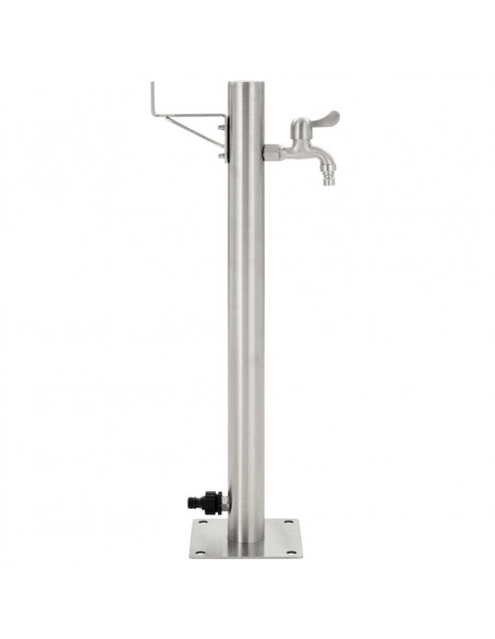 Fontanella a Colonna in Acciaio Inossidabile Rotonda 65 cm