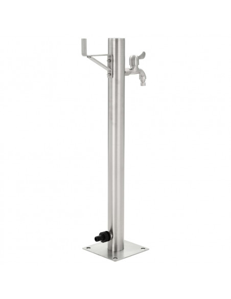 Fontanella a Colonna in Acciaio Inossidabile Rotonda 65 cm
