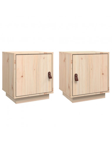 Comodini Grigio 2 pz 40x34x45 cm in Legno Massello di Pino