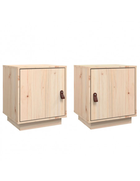 Comodini Grigio 2 pz 40x34x45 cm in Legno Massello di Pino