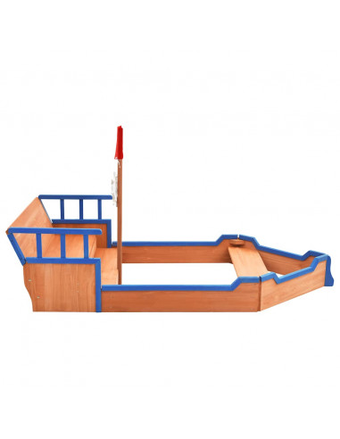 Sabbiera Nave dei Pirati in Legno di Abete 190x94,5x101 cm