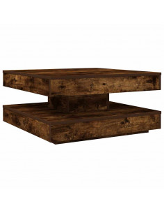 Tavolino da Caffè Girevole a 360 Gradi Rovere 70x70x34,5 cm