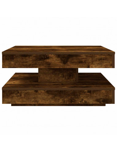 Tavolino da Caffè Girevole a 360 Gradi Rovere 70x70x34,5 cm