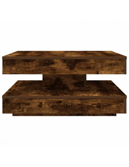 Tavolino da Caffè Girevole a 360 Gradi Rovere 70x70x34,5 cm