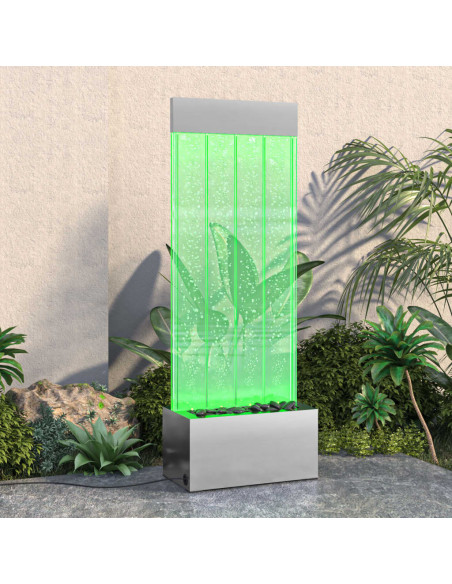 Colonna di Bolle con LED RGB Acciaio Inox e Acrilico 110 cm