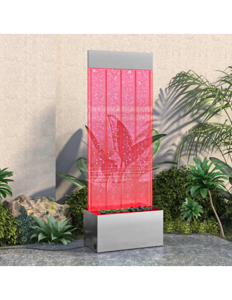 Colonna di Bolle con LED RGB Acciaio Inox e Acrilico 110 cm