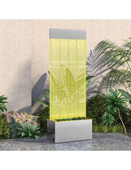 Colonna di Bolle con LED RGB Acciaio Inox e Acrilico 110 cm