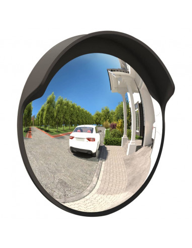 Specchio per Traffico Convesso Nero Ø45 cm in Policarbonato